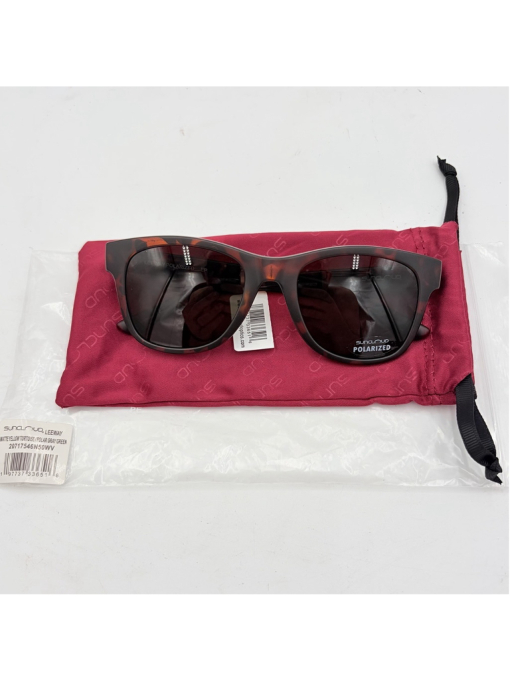 SUNCLOUD LEEWAY POLARIZED Sunglasses Matte Yellow Tortoise Gray Green 50mm